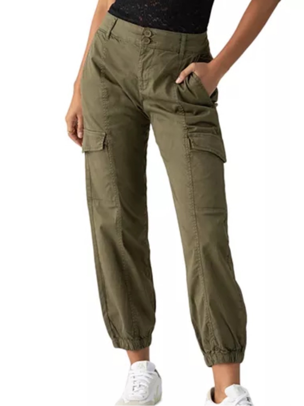 Sanctuary olive green rebel cargo jogger pants size 25